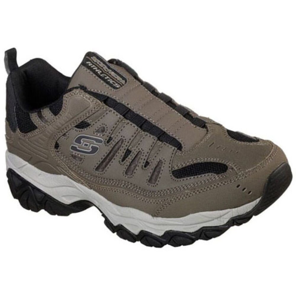 SKECHERS Men's Slip On Sneakers, Khaki Tan,  Size 14 Extra Wide EEEE
